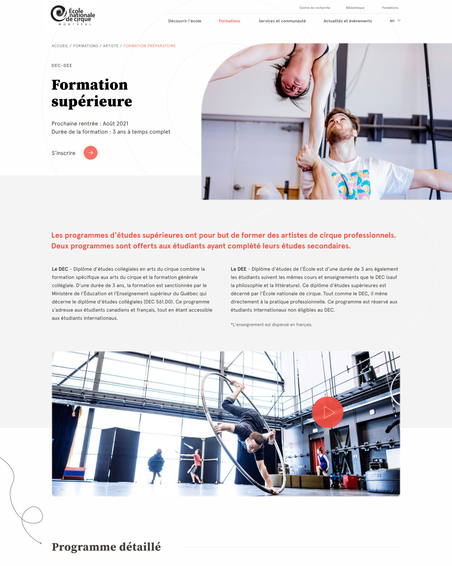 Le parcours de formation supérieure